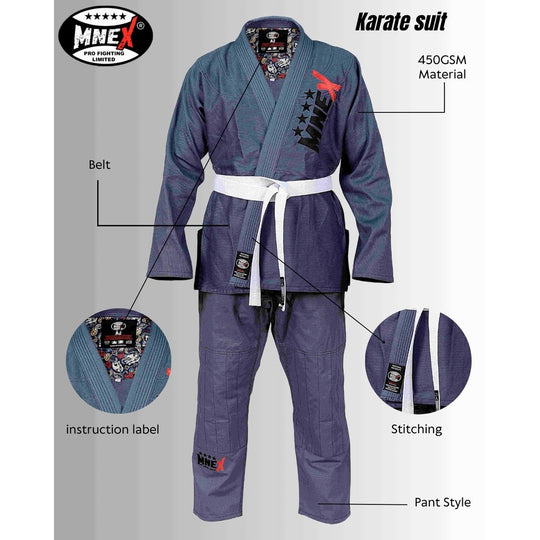 MNEX PRO FIGHTING LIMITED Grey Brazilian Jiu Jitsu Suits for Men's BJJ Gi Kids/Adult BJJ Suit Kimono 450Gsm MNEX PRO FIGHTING LIMITED BJJ GI BJJ GI SUIT Grey