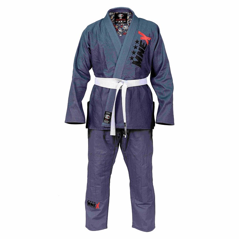 Grey Brazilian Jiu Jitsu Suits for Men's BJJ Gi Kids/Adult BJJ Suit Kimono 450Gsm - MNEX PRO FIGHTING LIMITED