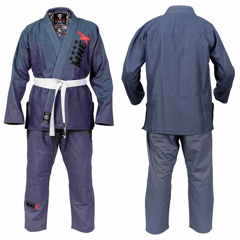 Grey Brazilian Jiu Jitsu Suits for Men's BJJ Gi Kids/Adult BJJ Suit Kimono 450Gsm - MNEX PRO FIGHTING LIMITED